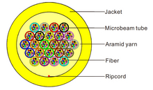 كابل بصري متكامل متعدد الشعاع